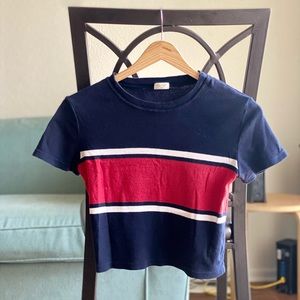 BRANDY MELVILLE Tri Color Cropped tee